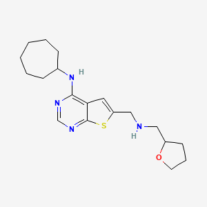 N-cycloheptyl-6-[(oxolan-2-ylmethylamino)methyl]thieno[2,3-d]pyrimidin-4-amine