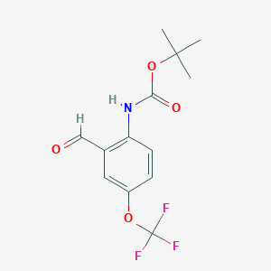 molecular formula C13H14F3NO4 B1339070 叔丁基 2-甲酰基-4-(三氟甲氧基)苯基氨基甲酸酯 CAS No. 505084-60-6