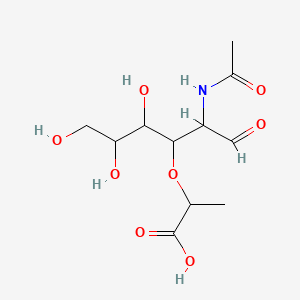 molecular formula C11H19NO8 B13390723 2-(2-Acetamido-4,5,6-trihydroxy-1-oxohexan-3-yl)oxypropanoic acid 