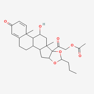 molecular formula C27H36O7 B13390759 21-Acetoxy-11b-hydroxy-16a,17a-propylmethylenedioxpregna-1,4-diene-3,20-dione 