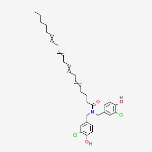 molecular formula C34H43Cl2NO3 B13390833 N,N-bis[(3-chloro-4-hydroxyphenyl)methyl]icosa-5,8,11,14-tetraenamide 