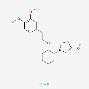 1-[2-[2-(3,4-dimethoxyphenyl)ethoxy]cyclohexyl]pyrrolidin-3-ol;hydrochloride