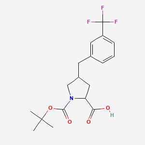 molecular formula C18H22F3NO4 B13390854 Boc-(R)-gamma-(3-trifluoromethylbenzyl)-L-proline 