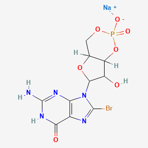 molecular formula C10H10BrN5NaO7P B13390898 8-Bromoguanosine 3',5'-(cyclic) monophosphatesodium salt N-hydrate 