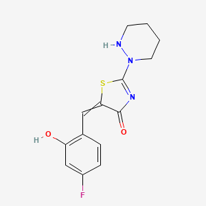 molecular formula C14H14FN3O2S B13390910 2-(Diazinan-1-yl)-5-[(4-fluoro-2-hydroxyphenyl)methylidene]-1,3-thiazol-4-one 