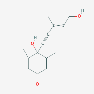 4-Hydroxy-4-(5-hydroxy-3-methylpent-3-en-1-ynyl)-3,3,5-trimethylcyclohexan-1-one