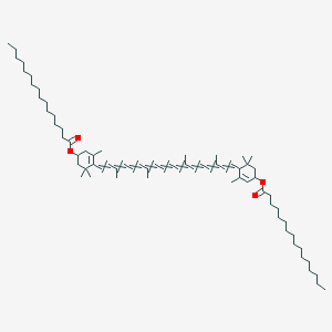 molecular formula C72H116O4 B13390936 [4-[18-(4-Hexadecanoyloxy-2,6,6-trimethylcyclohex-2-en-1-yl)-3,7,12,16-tetramethyloctadeca-1,3,5,7,9,11,13,15,17-nonaenyl]-3,5,5-trimethylcyclohex-3-en-1-yl] hexadecanoate 