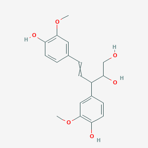 molecular formula C19H22O6 B13390947 3,5-Bis(4-hydroxy-3-methoxyphenyl)pent-4-ene-1,2-diol 