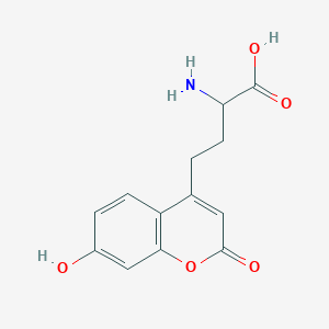 molecular formula C13H13NO5 B13390960 2-Amino-4-(7-hydroxy-2-oxo-2H-chromen-4-yl)butanoic acid 