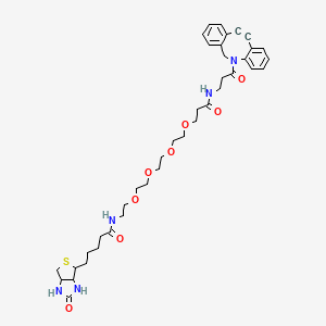 N-[2-[2-[2-[2-[3-[[3-(2-azatricyclo[10.4.0.04,9]hexadeca-1(16),4,6,8,12,14-hexaen-10-yn-2-yl)-3-oxopropyl]amino]-3-oxopropoxy]ethoxy]ethoxy]ethoxy]ethyl]-5-(2-oxo-1,3,3a,4,6,6a-hexahydrothieno[3,4-d]imidazol-4-yl)pentanamide