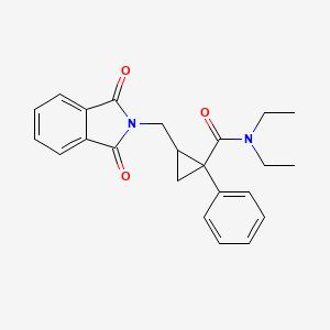 molecular formula C23H24N2O3 B13391052 2-[(1,3-dioxo-2-isoindolyl)methyl]-N,N-diethyl-1-phenyl-1-cyclopropanecarboxamide CAS No. 1100753-09-0