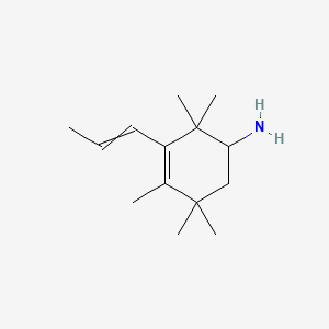 molecular formula C14H25N B13391124 2,2,4,5,5-Pentamethyl-3-prop-1-enylcyclohex-3-en-1-amine 