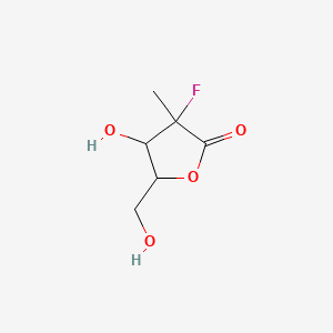 molecular formula C6H9FO4 B13391180 3-fluoro-4-hydroxy-5-(hydroxymethyl)-3-methyloxolan-2-one 