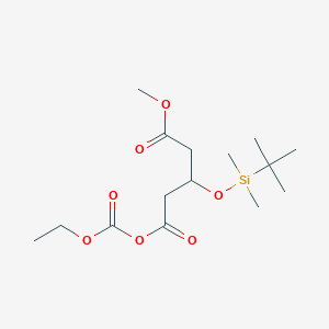 molecular formula C15H28O7Si B13391193 1-O-ethoxycarbonyl 5-O-methyl 3-[tert-butyl(dimethyl)silyl]oxypentanedioate 