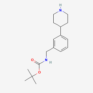 molecular formula C17H26N2O2 B1339121 叔丁基3-(哌啶-4-基)苄基氨基甲酸酯 CAS No. 725228-49-9