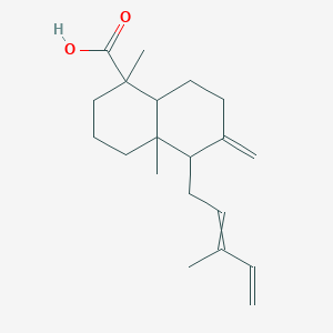 molecular formula C20H30O2 B13391213 1,4a-dimethyl-6-methylidene-5-(3-methylpenta-2,4-dienyl)-3,4,5,7,8,8a-hexahydro-2H-naphthalene-1-carboxylic acid 