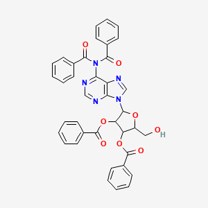 molecular formula C38H29N5O8 B13391225 9-[2,3-bis-O-(phenylcarbonyl)pentofuranosyl]-N,N-bis(phenylcarbonyl)-9H-purin-6-amine 