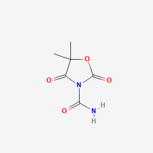 molecular formula C6H8N2O4 B13391261 5,5-Dimethyl-2,4-dioxo-1,3-oxazolidine-3-carboxamide CAS No. 9006-50-2