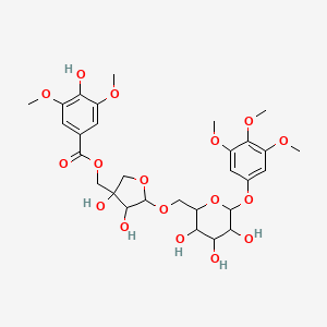 molecular formula C29H38O17 B13391275 [3,4-Dihydroxy-5-[[3,4,5-trihydroxy-6-(3,4,5-trimethoxyphenoxy)oxan-2-yl]methoxy]oxolan-3-yl]methyl 4-hydroxy-3,5-dimethoxybenzoate 