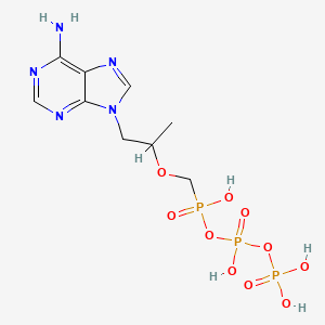 molecular formula C9H16N5O10P3 B13391295 1-(6-Aminopurin-9-yl)propan-2-yloxymethyl-[hydroxy(phosphonooxy)phosphoryl]oxyphosphinic acid 