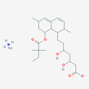 molecular formula C25H43NO6 B13391300 (ssR,dR,1S,2S,6R,8S,8aR)-8-(2,2-Dimethyl-1-oxobutoxy)-1,2,6,7,8,8a-hexahydro-ss,d-dihydroxy-2,6-dimethyl-1-naphthaleneheptanoic Acid Ammonium Salt; Simvastatin Acid Ammonium Salt; Simvastatin Ammonium Salt; Simvastatin Carboxylic Acid Ammonium Salt 