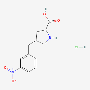 molecular formula C12H15ClN2O4 B13391322 (2S,4R)-4-[(3-nitrophenyl)methyl]pyrrolidine-2-carboxylic acid hydrochloride 