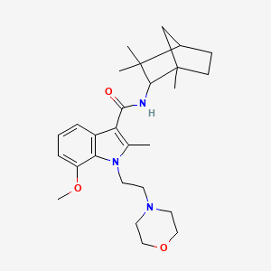 7-methoxy-2-methyl-1-(2-morpholin-4-ylethyl)-N-(1,3,3-trimethyl-2-bicyclo[2.2.1]heptanyl)indole-3-carboxamide