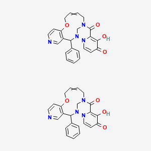 molecular formula C46H40N8O8 B13391363 17-Hydroxy-2-phenyl-9-oxa-1,5,14,21-tetrazatetracyclo[12.7.1.03,8.016,21]docosa-3(8),4,6,11,16,19-hexaene-15,18-dione CAS No. 78990-62-2