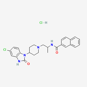 N-[1-[4-(5-chloro-2-oxo-3H-benzimidazol-1-yl)piperidin-1-yl]propan-2-yl]naphthalene-2-carboxamide;hydrochloride