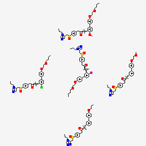 4-[5-[4-(2-Butoxyethoxy)phenyl]-2-chlorophenyl]-1-[4-[(3-propylimidazol-4-yl)methylsulfinyl]phenyl]but-3-en-2-one;4-[5-[4-(2-butoxyethoxy)phenyl]-2-fluorophenyl]-1-[4-[(3-propylimidazol-4-yl)methylsulfinyl]phenyl]pent-3-en-2-one;4-[5-[4-(2-butoxyethoxy)phenyl]-2-methoxyphenyl]-1-[4-[(3-propylimidazol-4-yl)methylsulfinyl]phenyl]but-3-en-2-one;4-[3-[4-(2-methoxyethoxy)phenyl]phenyl]-1-[4-[(3-propylimidazol-4-yl)methylsulfinyl]phenyl]but-3-en-2-one;3-methyl-4-[3-(4-propoxyphenyl)phenyl]-1-[4-[(4-propyl-1,2,4-triazol-3-yl)methylsulfinyl]phenyl]but-3-en-2-one