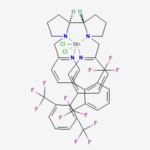 5-[2,6-bis(trifluoromethyl)phenyl]-2-[[(2S)-2-[(2S)-1-[[5-[2,6-bis(trifluoromethyl)phenyl]pyridin-2-yl]methyl]pyrrolidin-2-yl]pyrrolidin-1-yl]methyl]pyridine;dichloromanganese