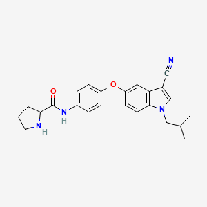 N-[4-[3-cyano-1-(2-methylpropyl)indol-5-yl]oxyphenyl]pyrrolidine-2-carboxamide