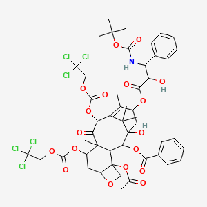 [4-Acetyloxy-1-hydroxy-15-[2-hydroxy-3-[(2-methylpropan-2-yl)oxycarbonylamino]-3-phenylpropanoyl]oxy-10,14,17,17-tetramethyl-11-oxo-9,12-bis(2,2,2-trichloroethoxycarbonyloxy)-6-oxatetracyclo[11.3.1.03,10.04,7]heptadec-13-en-2-yl] benzoate