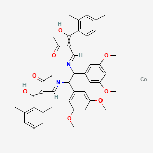 (E)-2-[[(1S,2S)-1,2-bis(3,5-dimethoxyphenyl)-2-[[(E)-3-hydroxy-2-(2,4,6-trimethylbenzoyl)but-2-enylidene]amino]ethyl]iminomethyl]-3-hydroxy-1-(2,4,6-trimethylphenyl)but-2-en-1-one;cobalt