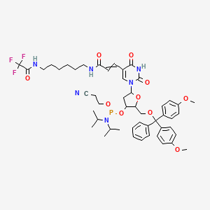 (2R,3S,5R)-2-((Bis(4-methoxyphenyl)(phenyl)methoxy)methyl)-5-(2,4-dioxo-5-((E)-3-oxo-3-((6-(2,2,2-trifluoroacetamido)hexyl)amino)prop-1-en-1-yl)-3,4-dihydropyrimidin-1(2H)-yl)tetrahydrofuran-3-yl (2-cyanoethyl) diisopropylphosphoramidite