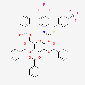 [3,4,5-tribenzoyloxy-6-[N-[4-(trifluoromethyl)phenyl]-C-[[4-(trifluoromethyl)phenyl]methylsulfanyl]carbonimidoyl]oxyoxan-2-yl]methyl benzoate