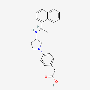 2-[4-[3-(1-naphthalen-1-ylethylamino)pyrrolidin-1-yl]phenyl]acetic acid