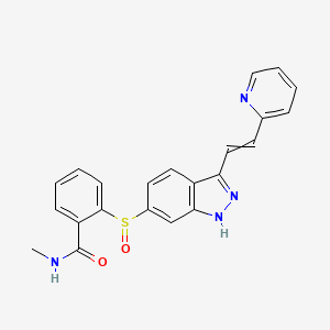 N-Methyl-2-[[3-[(1E)-2-(2-pyridinyl)ethenyl]-1H-indazol-6-yl]sulfinyl]benzamide