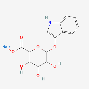 molecular formula C14H14NNaO7 B13393270 Sodium (2S,3S,4S,5R,6S)-3,4,5-trihydroxy-6-(1H-indol-3-yloxy)oxane-2-carboxylate 