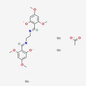 molecular formula C22H25Mn3N2O8-3 B13393326 2-[2-[(2,4-dimethoxy-6-oxidophenyl)methylideneamino]ethyliminomethyl]-3,5-dimethoxyphenolate;manganese;acetate 