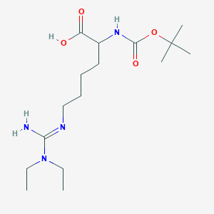 molecular formula C16H32N4O4 B13393436 6-[[Amino(diethylamino)methylidene]amino]-2-[(2-methylpropan-2-yl)oxycarbonylamino]hexanoic acid 