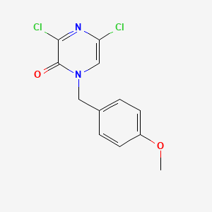 molecular formula C12H10Cl2N2O2 B1339364 1-(4-甲氧基苄基)-3,5-二氯吡嗪-2(1H)-酮 CAS No. 393860-82-7
