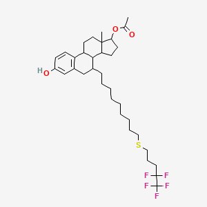 [3-Hydroxy-13-methyl-7-[9-(4,4,5,5,5-pentafluoropentylsulfanyl)nonyl]-6,7,8,9,11,12,14,15,16,17-decahydrocyclopenta[a]phenanthren-17-yl] acetate