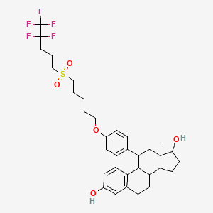 13-Methyl-11-[4-[5-(4,4,5,5,5-pentafluoropentylsulfonyl)pentoxy]phenyl]-6,7,8,9,11,12,14,15,16,17-decahydrocyclopenta[a]phenanthrene-3,17-diol