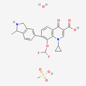 1-cyclopropyl-8-(difluoromethoxy)-7-(1-methyl-2,3-dihydro-1H-isoindol-5-yl)-4-oxoquinoline-3-carboxylic acid;methanesulfonic acid;hydrate