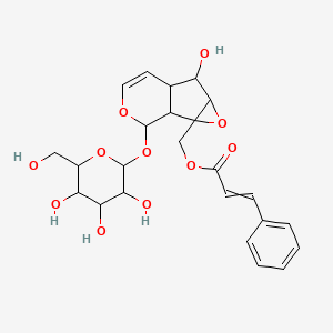 [5-Hydroxy-10-[3,4,5-trihydroxy-6-(hydroxymethyl)oxan-2-yl]oxy-3,9-dioxatricyclo[4.4.0.02,4]dec-7-en-2-yl]methyl 3-phenylprop-2-enoate