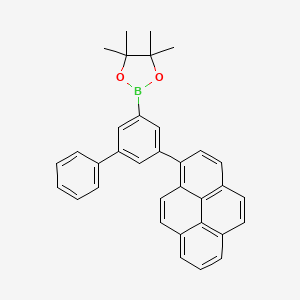 molecular formula C34H29BO2 B13394195 4,4,5,5-Tetramethyl-2-(5-(pyren-1-yl)-[1,1'-biphenyl]-3-yl)-1,3,2-dioxaborolane 