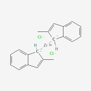 molecular formula C20H18Cl2Zr B13394209 Zirconium, dichlorobis[(1,2,3,3a,7a-eta)-2-methyl-1H-inden-1-yl]- 