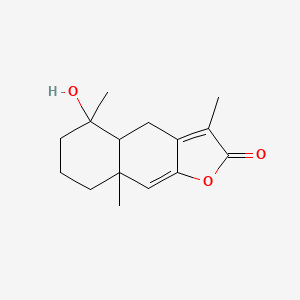 molecular formula C15H20O3 B13394224 5-hydroxy-3,5,8a-trimethyl-4a,6,7,8-tetrahydro-4H-benzo[f][1]benzofuran-2-one 