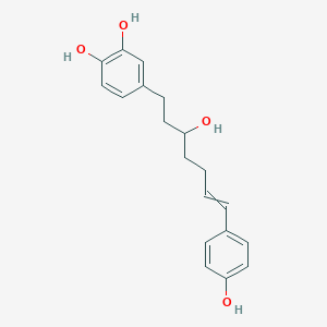 molecular formula C19H22O4 B13394231 4-[3-Hydroxy-7-(4-hydroxyphenyl)hept-6-enyl]benzene-1,2-diol 